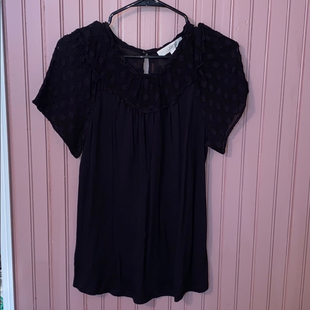 black loft short sleeve blouse